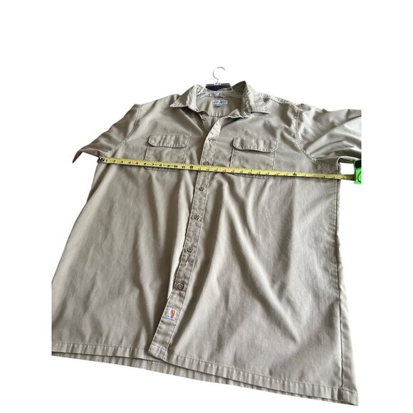 Carhartt Mens Relaxed Fit 3XL Tall Short Sleeve Midweight Work Shirt Tan - Picture 6 of 10